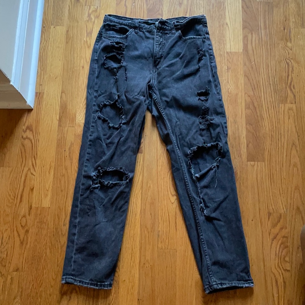 BDG black high waisted ripped mom jeans